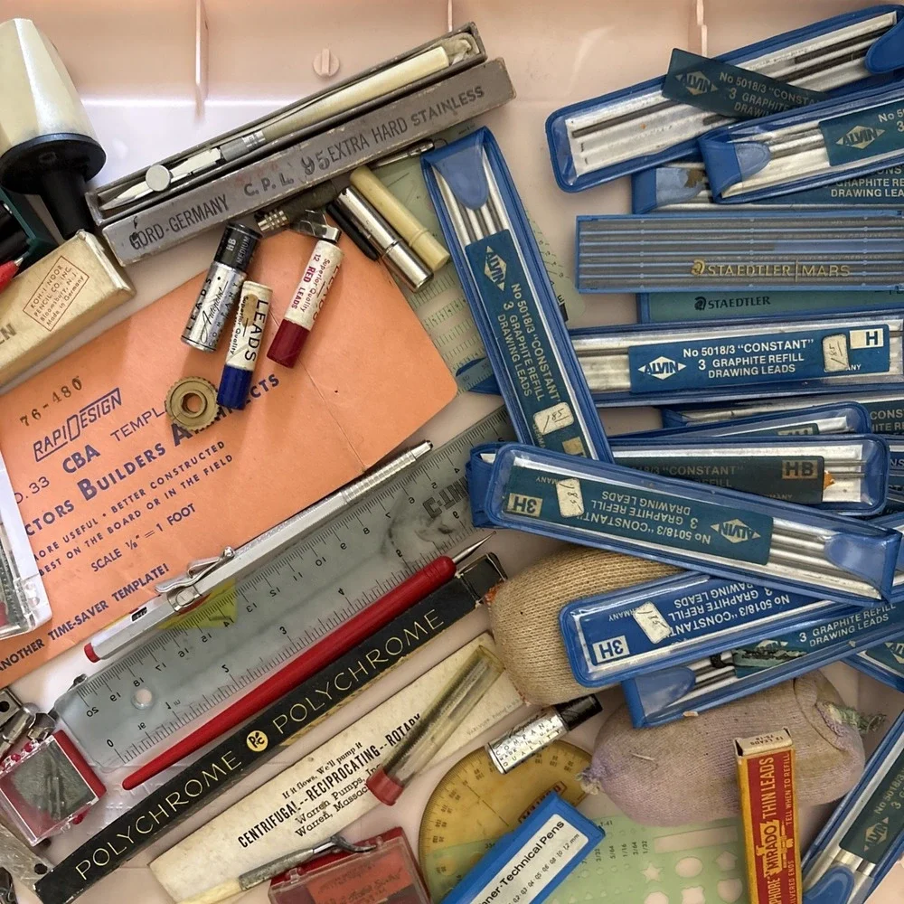 Vintage Drafting Tools ~ Supplies LOT Wrico, Staedtler, Eagle, Vemco, Keuffel 😊